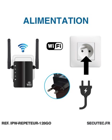 Répéteur WiFi caméra cachée IP WiFi détection de mouvement écoute à distance carte mémoire 128Go