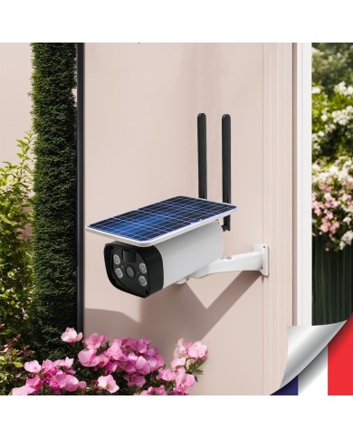 Caméra solaire Wifi UHD 2K waterproof Infrarouge accès à distance via iPhone Android 128 Go inclus