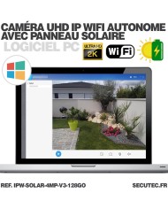 Caméra solaire Wifi UHD 2K waterproof Infrarouge accès à distance via iPhone Android 128 Go inclus