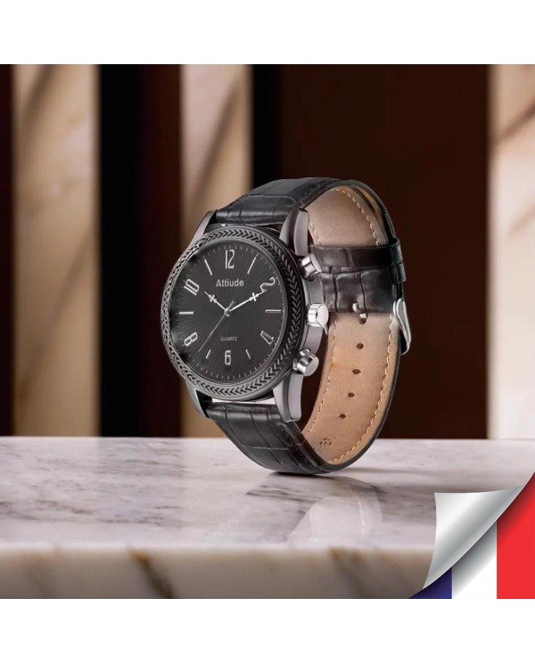 Montre espion caméra Full HD 1080p vidéo audio photo dictaphone batterie rechargeable bracelet cuir mémoire 32 Go