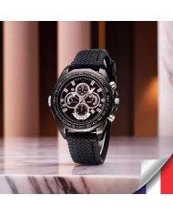 Montre espion caméra Full HD 1080p vidéo audio photo dictaphone batterie rechargeable bracelet caoutchouc mémoire 128 Go