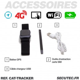 Collier traceur GPS 4G temps réel sans abonnement pour chat et