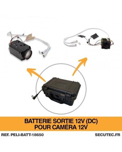 Pélicase étanche avec batterie lithium rechargeable 57.6 A avec sortie 12V