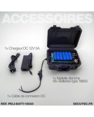 Pélicase étanche avec batterie lithium rechargeable 57.6 A avec sortie 12V