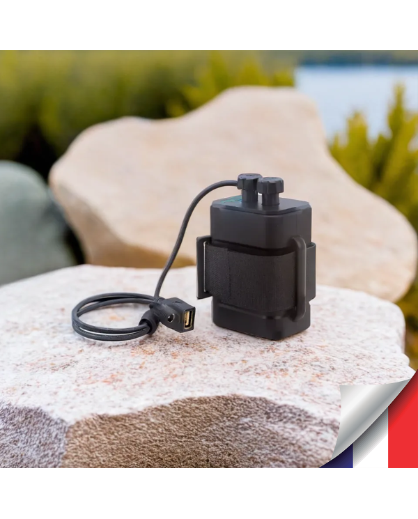 Boîtier batterie portable étanche XP67 avec 6 piles 18650 (19,2 A) – Alimentation spécialisée pour caméras 12V et 5V
