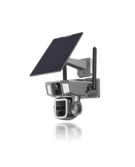 Triple caméra pilotable solaire Wifi Ultra HD 2K waterproof Zoom X10 autotracking IR détection de mouvement
