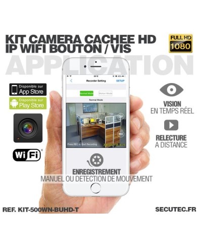 Kit micro caméra bouton ou vis Full HD 1080P 