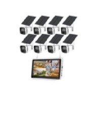 Kit vidéosurveillance avec 8 caméras solaires UHD WiFi et un écran LCD 10,1" récepteur enregistreur