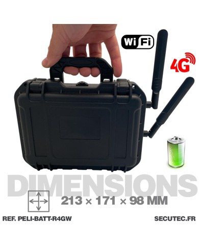 Routeur 3G 4G WiFi autonome Pélicase étanche batterie lithium rechargeable 57.6 A