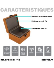 Boîte faraday blindée beige blocage de signal 7x17x12cm