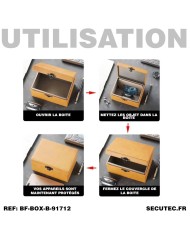 Boîte faraday blindée beige blocage de signal 7x17x12cm
