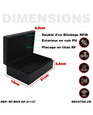 Boîte faraday blindée gris foncé blocage de signal 21x13x7cm
