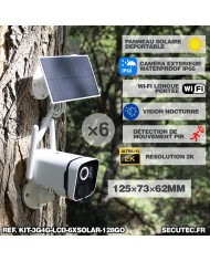 Kit vidéosurveillance 6 caméras solaires UHD 2K Wifi un écran LCD 10,1 récepteur enregistreur microSD 128 Go routeur 3G 4G WiFi