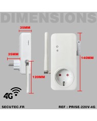 Prise Connectée GSM 4G - Contrôle à Distance et Alertes Coupure de Courant et Température