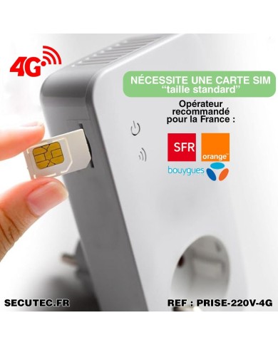 Prise Connectée GSM 4G - Contrôle à Distance et Alertes Coupure de Courant et Température