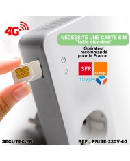 Prise Connectée GSM 4G - Contrôle à Distance et Alertes Coupure de Courant et Température