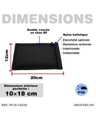 Étui Faraday bloquant le signal pour clé de voiture 12x20