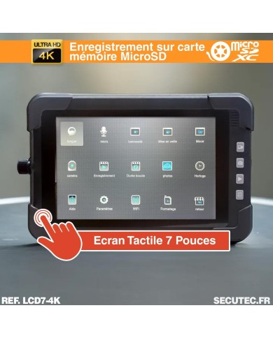 Écran tactile portable industriel extérieur IP65 étanche 4K moniteur enregistrement DVR