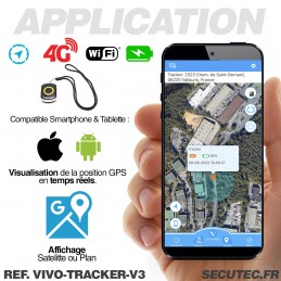 Traceur GPS 4G Connecté Étanche IP67 avec Appel SOS App Android iOs