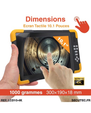 Moniteur industriel 10 pouces 4K avec écran tactile - Enregistrement et affichage haute résolution - Connexion Wi-Fi