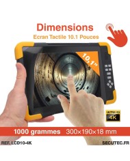 Moniteur industriel 10 pouces 4K avec écran tactile - Enregistrement et affichage haute résolution - Connexion Wi-Fi