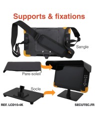 Moniteur industriel 10 pouces 4K avec écran tactile - Enregistrement et affichage haute résolution - Connexion Wi-Fi