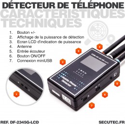 DF-TRACKER - Detecteur portable de traceur GPS GSM GPRS 2G 3G 4G 5G