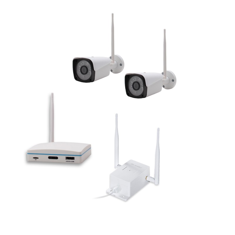 Kit de sécurité pour caméra - ensemble de caméras IP Full HD 4 NVR - disque  dur de 500