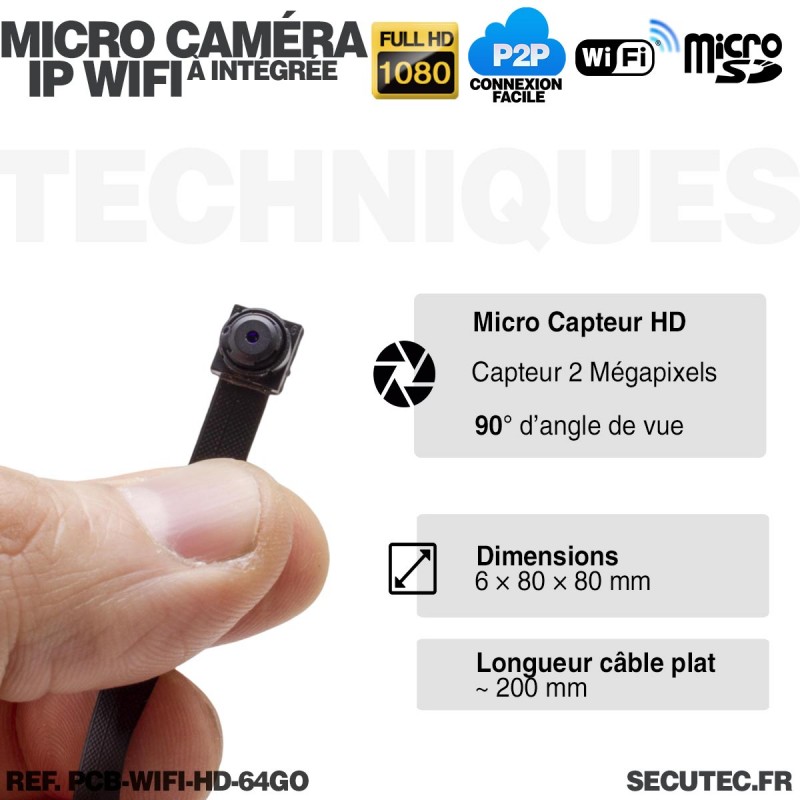 Micro Caméra Cachée HD 1080P Active Media - Capteur 5MP, Angle 90°, Détection De Mouvement, Batterie 3800mAh, Carte 32Go Incluse