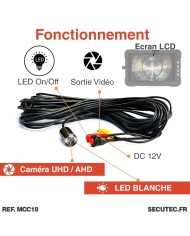 Kit caméra d'inspection étanche câble de 25 mètres avec enregistrement sur écran LCD 7 pouces autonome mémoire 128 Go