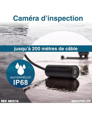 Kit caméra d'inspection étanche câble de 25 mètres avec enregistrement sur écran LCD 7 pouces autonome mémoire 128 Go