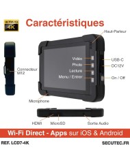 Kit caméra d'inspection étanche câble de 25 mètres avec enregistrement sur écran LCD 7 pouces autonome mémoire 128 Go