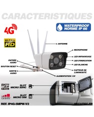 Caméra IP 4G 5 Mpx waterproof infrarouge 40 mètres alerte intelligente détection humaine