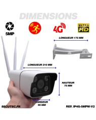 Caméra IP 4G 5 Mpx waterproof infrarouge 40 mètres alerte intelligente détection humaine
