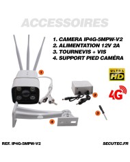 Caméra IP 4G 5 Mpx waterproof infrarouge 40 mètres alerte intelligente détection humaine