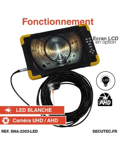 Mini caméra d’inspection waterproof | AHD 1080P | Grand angle 140° | LED intégrées | Étanche IP68 | Câble 1m à 100m