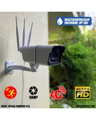 Caméra IP 4G 5 Mpx waterproof infrarouge 40 mètres alerte intelligente détection humaine