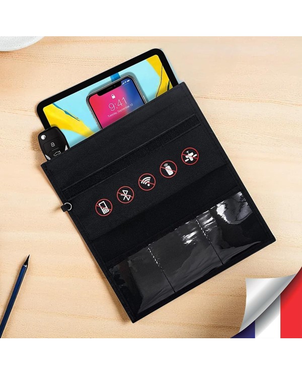 Très Grande Pochette faraday pour ordinateur portable ou tablette 35x45 cm