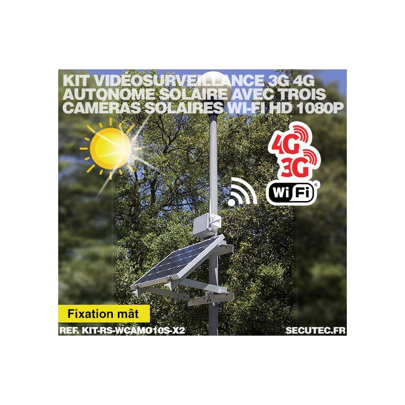 Kit de vidéosurveillance 3G 4G autonome solaire avec 2 caméras — free download