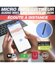 Stylo enregistreur audio WiFi ultra longue autonomie detection de bruit ecout à distance mémoire 128Go