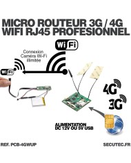 Micro routeur industriel professionnel 3G 4G connexion WiFi pour intégration avec antennes ultra plates alimentation 5V ou 12V