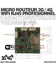 Micro routeur industriel professionnel 3G 4G connexion WiFi pour intégration avec antennes ultra plates alimentation 5V ou 12V