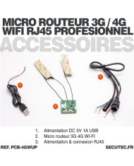 Micro routeur industriel professionnel 3G 4G connexion WiFi pour intégration avec antennes ultra plates alimentation 5V ou 12V