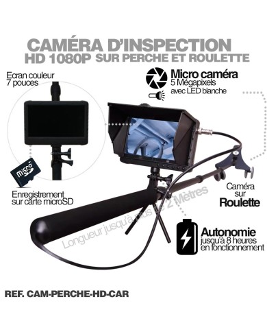 Kit caméra inspection multifonction sous véhicule HD 1080 avec écran enregistreur 7 pouces