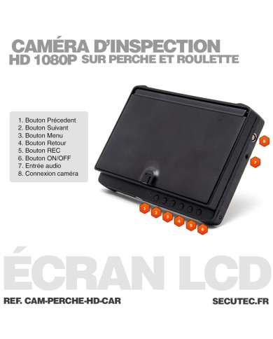 Kit caméra inspection multifonction sous véhicule HD 1080 avec écran enregistreur 7 pouces
