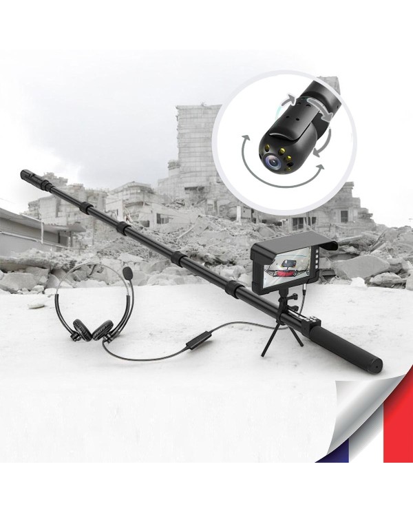 Caméra inspection pilotable 360° avec perche 5 mètres ultra HD 4K avec écran tactile enregistreur 7 pouces
