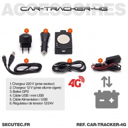 Traceur GPS Voiture avec Carte Sim Balise Tracker Aimant etanche