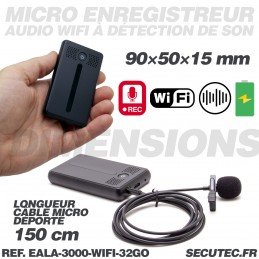 Mini enregistreur audio WiFi longue autonomie détection de bruit  écoute à distance mémoire 32 Go