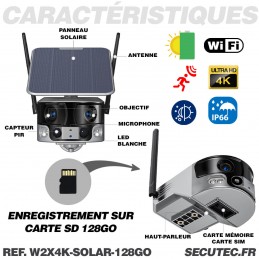 Caméra espion sans fil 4K UHD Wifi infrarouge Mémoire Non-inclus