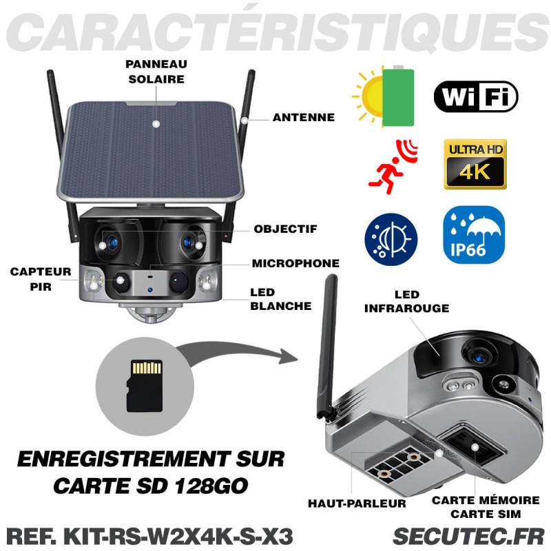 Kit vidéosurveillance 4G autonome solaire avec trois caméras solaire — free download